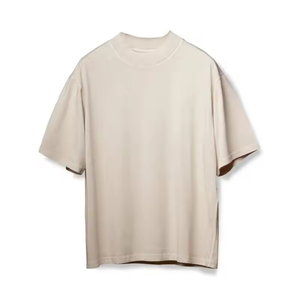 T-shirt pour homme coupe carrée surdimensionnée personnalisée | T-shirt Streetwear à épaules tombantes 100% coton | T-shirt uni avec logo personnalisé pour homme - Product Image 2