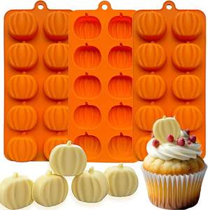 Reusable Pumpkin Chocolate & Ice Cube Molds Fall <b>Silicone</b> Eco-Friendly <b>Baking</b> for Candy Soap Jello Cake & Cupcake - Product Image 1