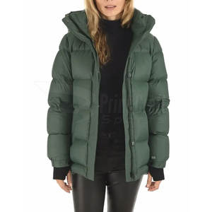 Offre Spéciale XL Taille Femmes Coupe-Vent Puffer Veste Imprimé Tissu Nylon Doublure Coton Remplissage Plaine Capuche Sport Hiver Fini - Product Image 2