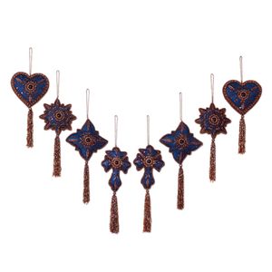 Wholesale Luxury Handmade Velvet Hanging Decor Embroidered <b>Butterfly</b> & Fleur de Lis <b>Ornaments</b> Heart Shape for Christmas Gifting - Product Image 6