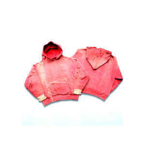 Sudadera con capucha de lana desgastada del mejor material para hombre, patrón sólido teñido liso de secado rápido, cuello con capucha de temporada de invierno, colores personalizados - Product Image 2