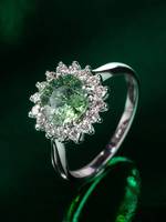 Bague de fiançailles de luxe en or 14 carats avec tourmaline naturelle, cadeau de mariage unique, bijou pierre de naissance d'octobre pour elle ou pour quelqu'un de spécial