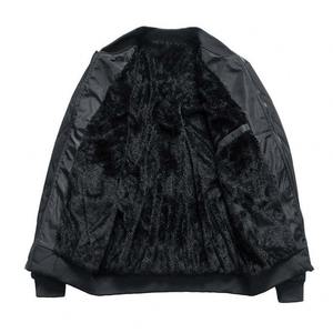 Chaqueta acolchada de lona de invierno para hombre, estilo de béisbol de talla grande, cuello levantado ecológico Reversible, negro - Product Image 5