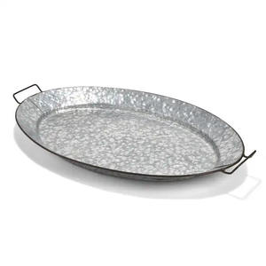 Plateau de service Oxodise fini plat rond galvanisé de grande taille et assiette pour la vaisselle faite à la main personnalisée - Product Image 2
