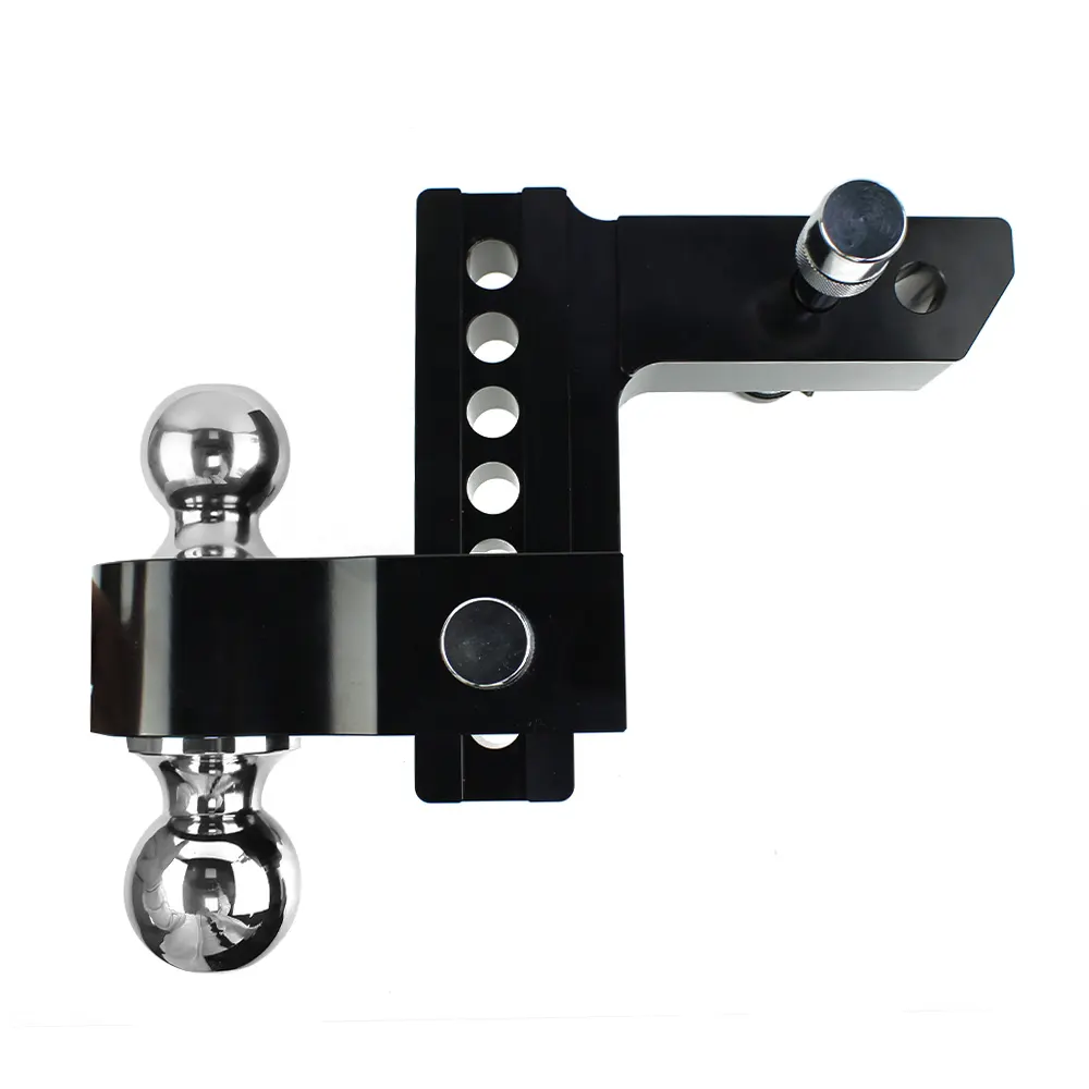 6'' Adjustable Trailer Hitch Ball Mount Tow & Stow 2-Ball Mount Fits 2-Inch Receiver 6-Inch Drop Hitch