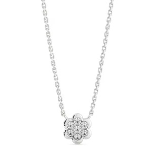 Collar de tenis de diamante cultivado en laboratorio de corte redondo, joyería de diamantes ecológica para esposa, collar de boda de oro blanco de 14K CVD - Product Image 4