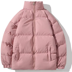 Chaqueta acolchada de invierno de último estilo con capucha, abrigo de plumón de patrón sólido para uso en exteriores, diseño personalizable del fabricante OEM - Product Image 1