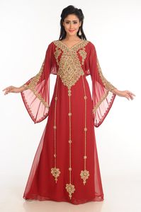 Vestido Kaftan Islámico Étnico AWAIS HOUSE, Bordado a Mano, Talla Grande, Ligero, para Mujer, Largo hasta el Suelo, Manga Larga, para Boda - Product Image 2