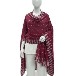 Tela Transpirable, 12 Colores, Todas las Temporadas, Elegante Chal Musulmán de Algodón Voile Original para Mujer, Bordado Floral, Longitud Media - Product Image 3