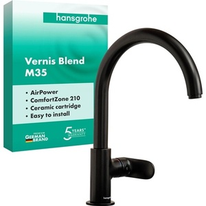Grifo de Cocina HG EHM VERNIS 260 M35 1jet Negro Mate de Alta Calidad para Cocinas - Product Image 1