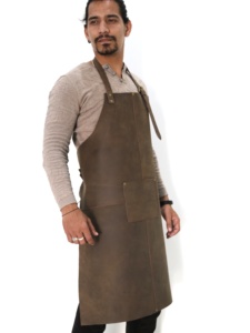 Tablier d'atelier de restaurants de travail en cuir de haute qualité avec poches en cuir tablier de cuisine barbier barbecue - Product Image 4