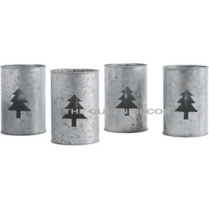 Decoración Navideña de Estilo Moderno Vintage The Queen Decor, Cubo de Hielo Redondo Galvanizado Hecho a Mano en Metal Duradero y Personalizado - Product Image 6