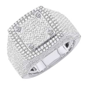 10,00 quilates Hip Hop VVS Moissanite corte redondo diamante helado joyería personalizada para hombres anillo 925 plata esterlina - Product Image 5