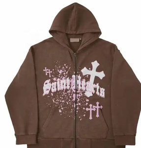 เสื้อฮู้ดดี้พิมพ์ลายคุณภาพสูงสำหรับฤดูหนาว ผ้าฝ้ายผสมขนแกะน้ำหนักเบา ระบายอากาศได้ดี แห้งเร็ว รับผลิตตามแบบ OEM - Product Image 2