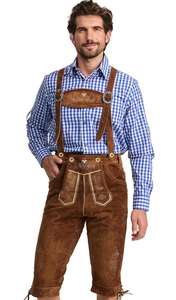 Shemax-Pantalones cortos para hombre, color gris sombreado, personalizado, nuevo bávaro, Oktoberfest, Lederhosen, con cremallera, liso, teñido, formal, OEM - Product Image 3