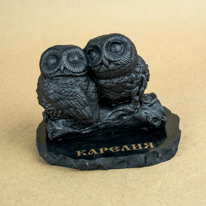 Figura de shungita Pareja de búhos - Product Image 1