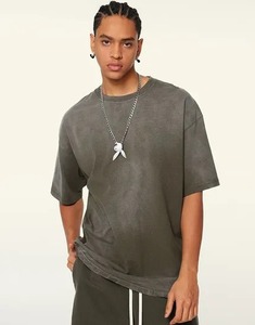 Camiseta Oversize de Algodón 100% con Lavado Ácido de Alta Demanda, 250 GSM, de Gran Gramaje para Hombre, Camisetas Vintage Lisas Personalizables con OEM - Product Image 1