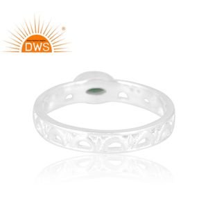 Nuevo diseño de patrón, anillo de piedras preciosas de Esmeralda Natural de Plata de Ley 925, joyería personalizada para mujer, regalo para ella - Product Image 2