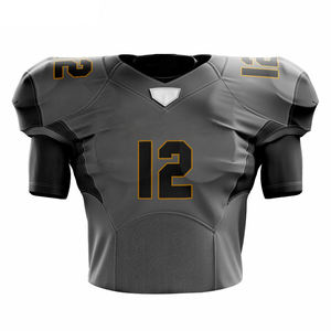 2025 camisetas de fútbol grises personalizadas a la moda de manga corta para hombres, camiseta de fútbol americano, servicio OEM disponible - Product Image 2