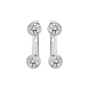 Pendientes de Plata 925 con Incrustaciones de Diamantes Moissanite Redondos, Estilo Hip Hop, Doble Uso, para Mujer - Product Image 5