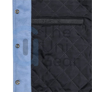 Chaqueta de Béisbol Universitaria de Invierno para Hombre y Mujer, Azul, Estilo Varsity, Cuello Alto, Bolsillos, Ecológica, Transpirable, Venta al Por Mayor - Product Image 4