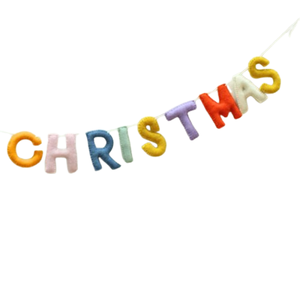 Felt Merry <b>Christmas</b> Garland-Multi-Colored Letters-Handmade <b>Bunting</b> for <b>Christmas</b> Decorations-100% Wool Felted - Product Image 2