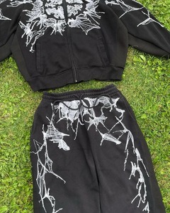 Nouveau hiver sweat à capuche ensembles hommes mode polaire rouge sweats à capuche noir marque pantalon décontracté survêtement costume survêtement sweat femme pull - Product Image 6