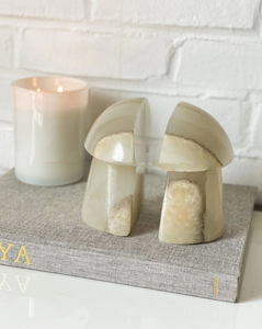 Serre-livres en marbre multi-motifs en forme de champignon, élégant, décoratif, lourd, organisateur de bureau, accessoire de rangement unique et moderne pour la maison et le bureau - Product Image 2