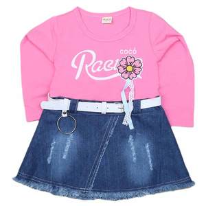ชุดเดรสแขนยาวสำหรับเด็กผู้หญิง - สีชมพู - Product Image 2