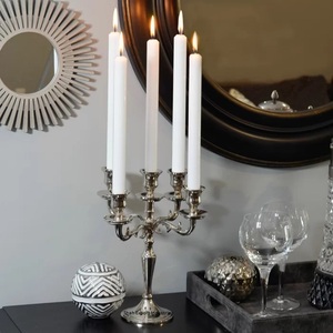 Candelabros de aluminio, centros de mesa para bodas, candelabros con acabado plateado de 5 brazos para decoraciones de mesa para el suelo del hogar - Product Image 5