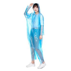 Chubasquero desechable RG06 con pantalones, <span class=keywords><strong>traje</strong></span> de lluvia <span class=keywords><strong>impermeable</strong></span> de cuerpo <span class=keywords><strong>completo</strong></span> para adultos, abrigo transparente antilluvia - Product Image 3