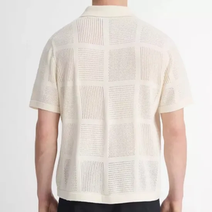 Nouvelle conception été printemps évider T-shirts pour hommes tricoté Polo T-shirt - Product Image 6