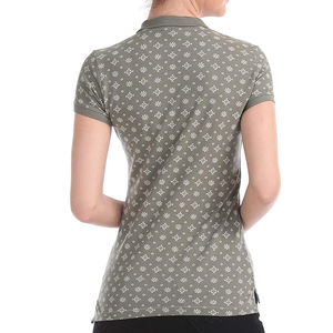 เสื้อโปโลผ้าฝ้ายถักลำลองสำหรับผู้หญิงเสื้อโปโลแขนสั้นสีพื้นสำหรับผู้หญิง - Product Image 3