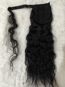 Extensions de cheveux en queue de cheval vierges non traitées, perruque en queue de cheval, extension de cheveux à cordon avec enroulement de tresse, prix de gros le plus bas - Product Image 3