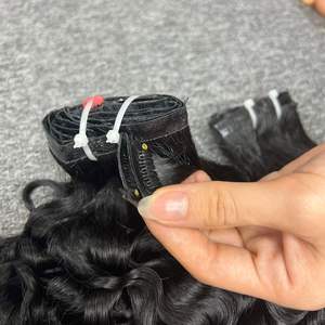 Cheveux humains vierges de haute qualité à 100%, vente en gros, bouclés birmans, clips, couleur naturelle, grand stock, cheveux vierges vietnamiens - Product Image 2