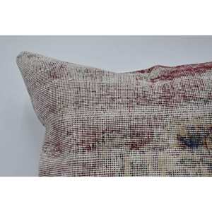 28X28นิ้วหมอนขนสัตว์สีเบจ Toile หมอนอิงสไตล์ Kantha ด้วยเทคนิคการทอและรูปแบบวินเทจ - Product Image 2