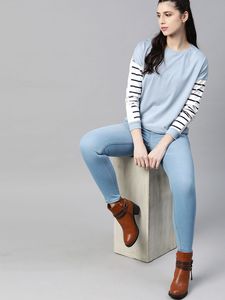 T-shirt décontracté de sport doux et confortable de qualité pour femmes dernière conception avec propre logo pour l'été-couleur de bloc à bas prix - Product Image 5