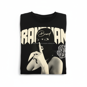 High Quality Eco-Friendly Heavyweight Boxy Oversized Streetwear T-<b>Shirt</b> Custom Screen Print Heavy Cotton Cropped Graphic Men - Product Image 6