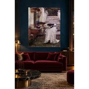 Fida Waterhouse Jeune fille sentant les fleurs au sanctuaire, impression sur toile - Product Image 2