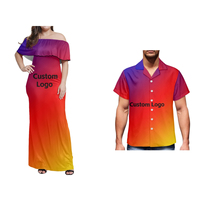 Robe longue queue de poisson personnalisée pour femmes, ensemble familial à imprimé tribal polynésien, tenue parent-enfant, vêtements de grande taille, ensembles de robes de famille