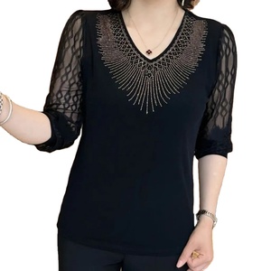 เสื้อยืดคอกลมแขนสั้นสำหรับผู้หญิงเข้ารูประบายอากาศได้ดีเสื้อยืดแฟชั่นใส่สบายเรียบง่ายสำหรับฤดูร้อน - Product Image 1