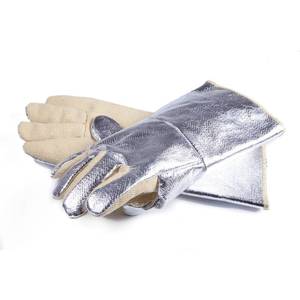 Guantes de Protección Extendidos para Antebrazo, Aluminizados, con Costuras de Kevlar, Palma de Cuero Dividido, Protección Contra Calor Radiante, Venta al por Mayor para EE. UU. y Europa - Product Image 5