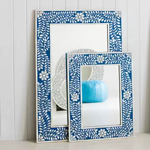 Compre espejos de pared con incrustaciones de hueso y nácar, espejos personalizados elegantes hechos a mano para el hogar por Crescent Crafts - Product Image 3