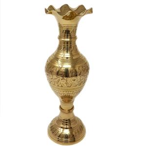 กระถางดอกไม้ลายจุดอะลูมิเนียมลายดอกไม้สลักมือตกแต่งสไตล์โบราณสีทองสำหรับตกแต่งร้านอาหาร - Product Image 3