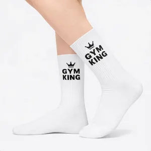 Gym <b>King</b> High Quality Crew Socks Breathable Anti-Bacterial Sweat-Resistant Colorful Patterned Prints Customizable 80% Cotton - Product Image 2
