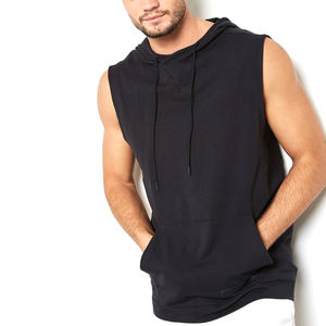 Low Moq Gym Plus Size Camisas para hombre Ropa con capucha Logotipo personalizado Sudaderas con capucha sin mangas con etiquetas personalizadas - Product Image 1