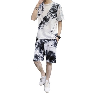 Conjunto de verano de tendencia para hombre, conjunto de dos piezas con estampado sólido, camiseta informal de calle y pantalones cortos para ropa informal - Product Image 4