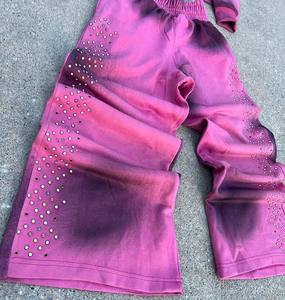 ชุดวอร์มลำลองแบบยูนิเซ็กซ์ คุณภาพสูง ผ้าฝ้าย 100% ชุดกีฬา รับสกรีนโลโก้ ชุดเซ็ตสองชิ้น ผ้าสเวตเชิ้ต ยืดได้ - Product Image 3