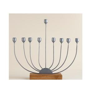 Elegante Menorá de Aluminio con Diseño Minimalista, Decoración de Mesa Ecológica para la Ceremonia de Iluminación de Hanukkah, Navidad y Pascua - Product Image 6