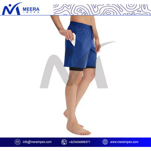 High Street Short de sport pour homme Confortable Qualité supérieure Vêtements de fitness Taille élastique Motif solide personnalisé - Product Image 3